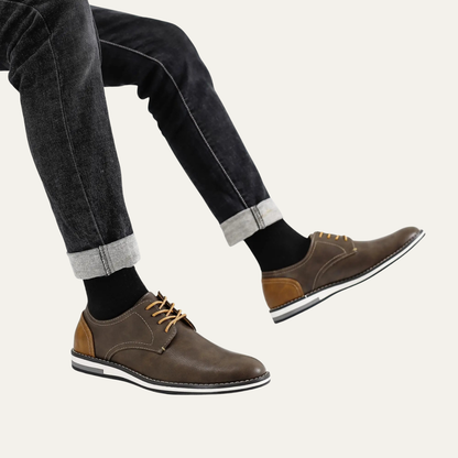 Hartwell Men's Leather Oxford Sneakers Two Tone Casual