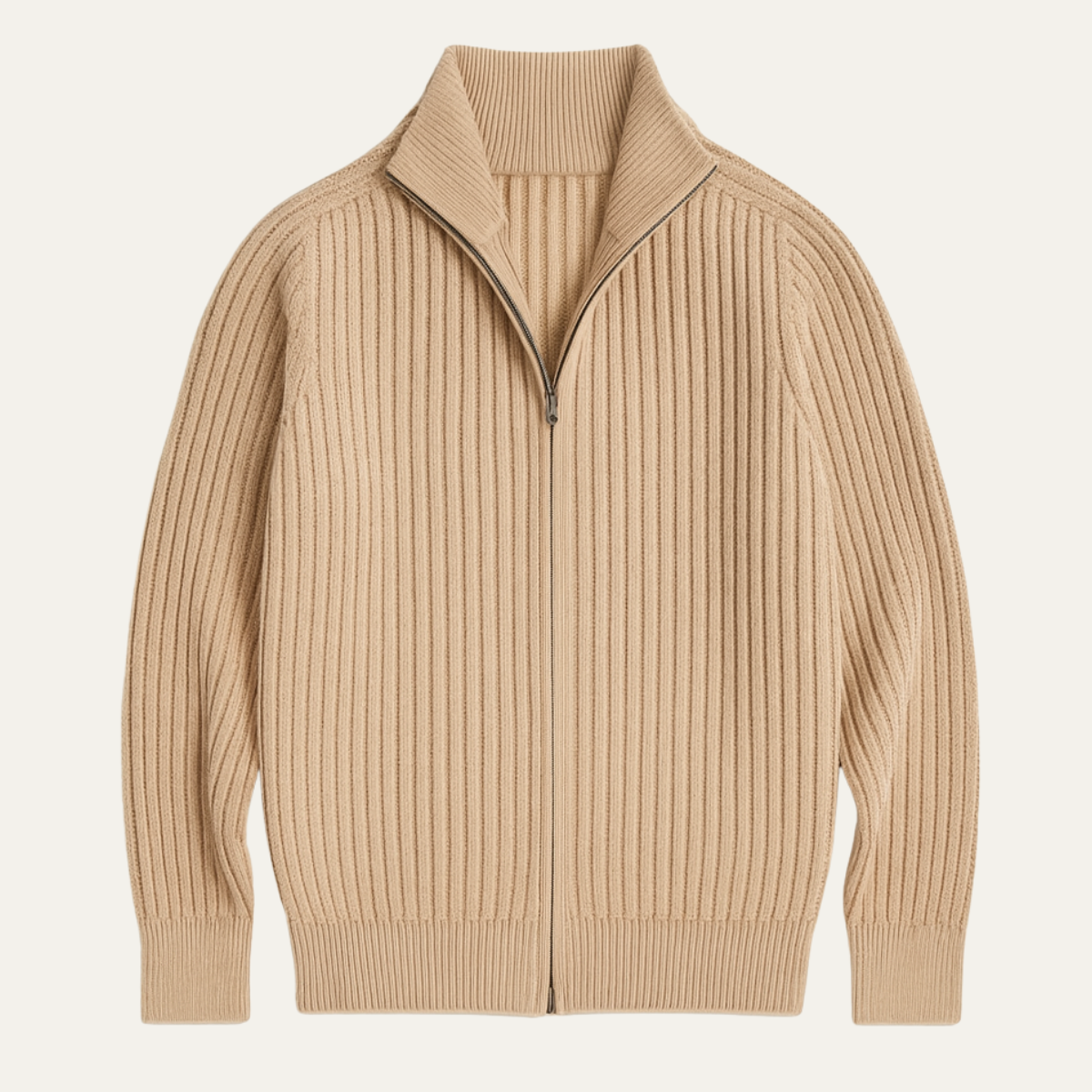 Men's Modern Knit Cardigan Warm Zip Up Stand Collar - VibreMode