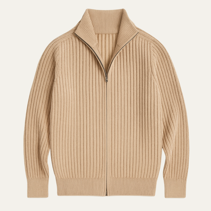 Men's Modern Knit Cardigan Warm Zip Up Stand Collar - VibreMode