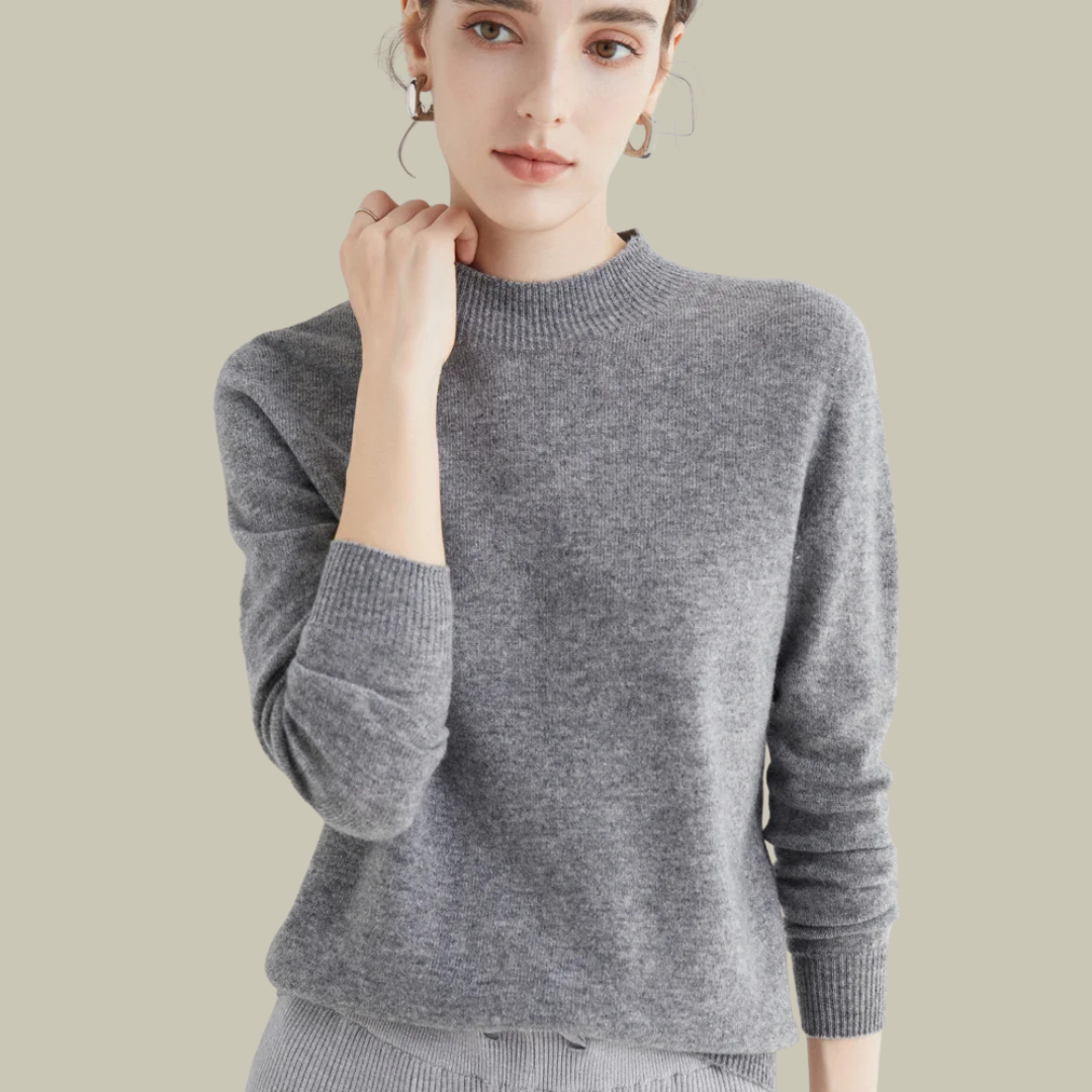 Soft Pink Simple Crew Neck Sweater