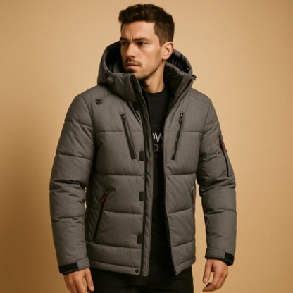 Huntington Men's Puffer Parka Jacket Detachable Hood