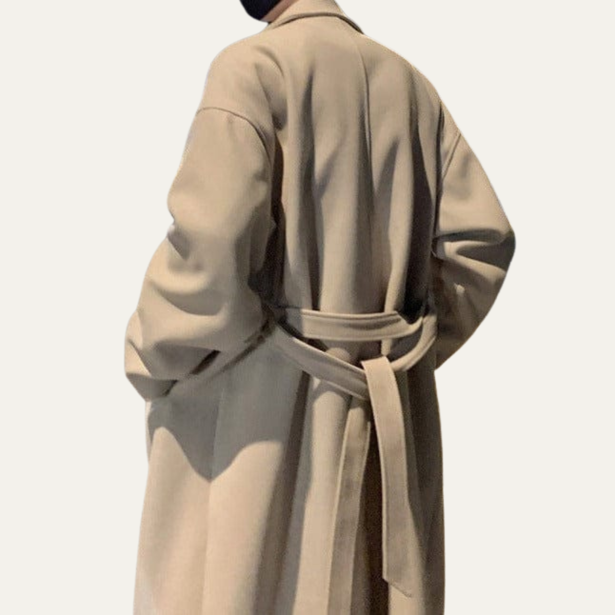 Men's Wool Coat Camel Wrap Style with Belt
