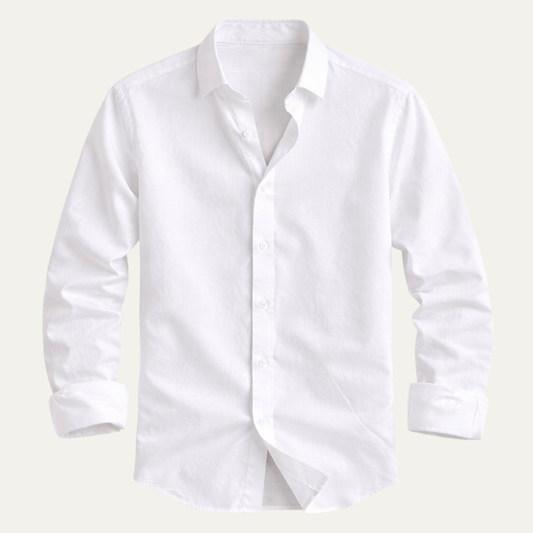 Cala Luna Men's Cotton Linen Button Up Beach Shirt - VibreMode