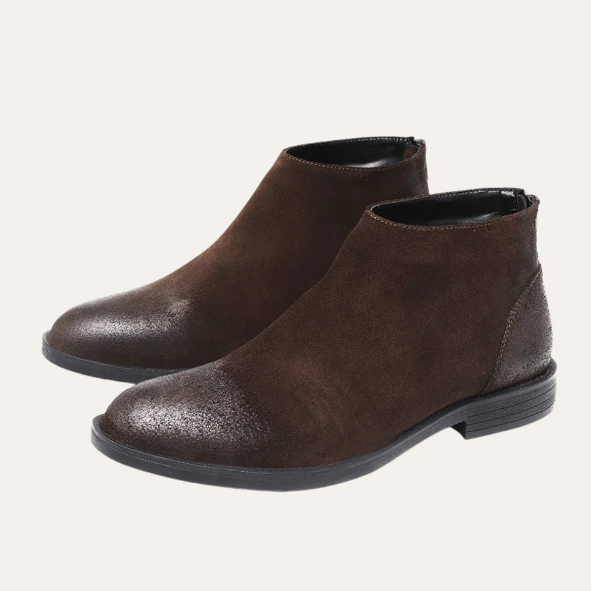 Vicenza Men's Suede Leather Ankle Boots Zip Up