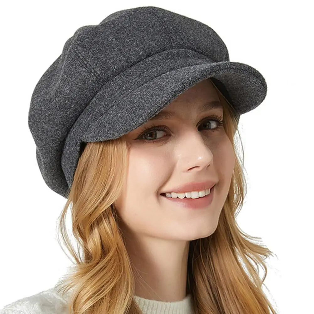 Women's Newsboy Cap Classic Cotton Casual Beige - VibreMode