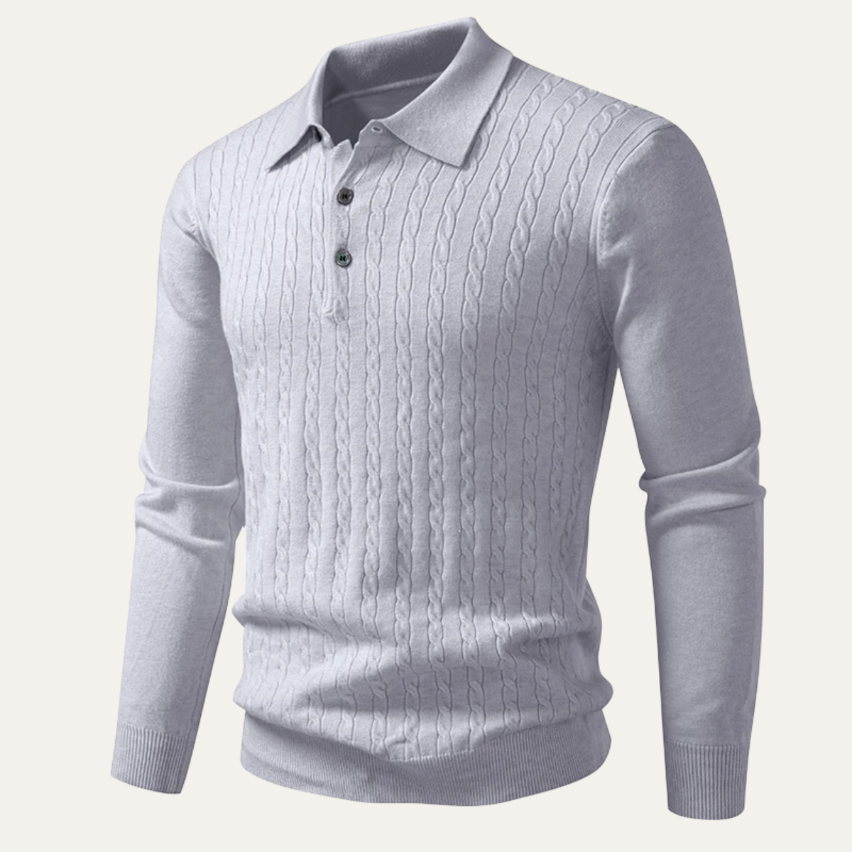 Men's Cotton Polo Sweater Soft Knit