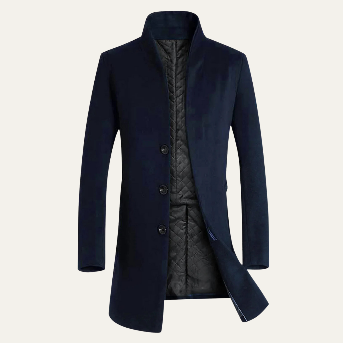 Men's Wool Blend Single Breasted Trench Coat