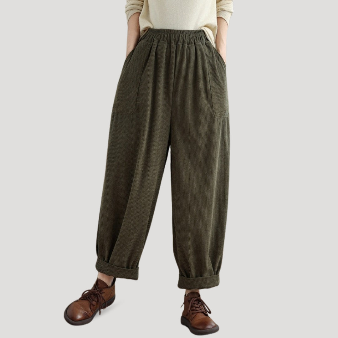 Comfortable Corduroy Flare Leg Pants for Women