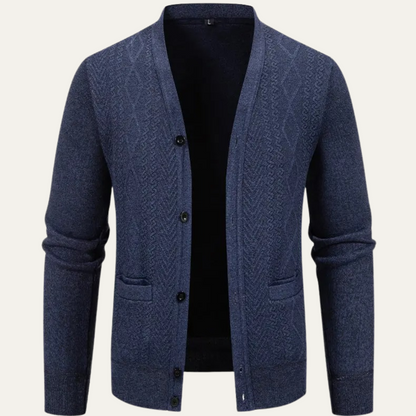 Men's Casual Knit Cardigan Button Up With Pockets