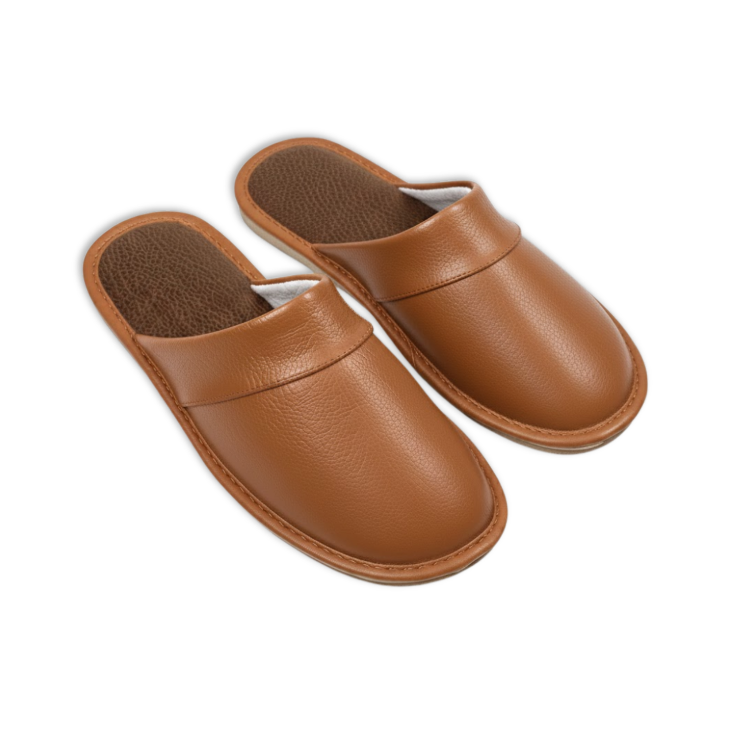 Comfortable Leather and Fabric Home Slippers