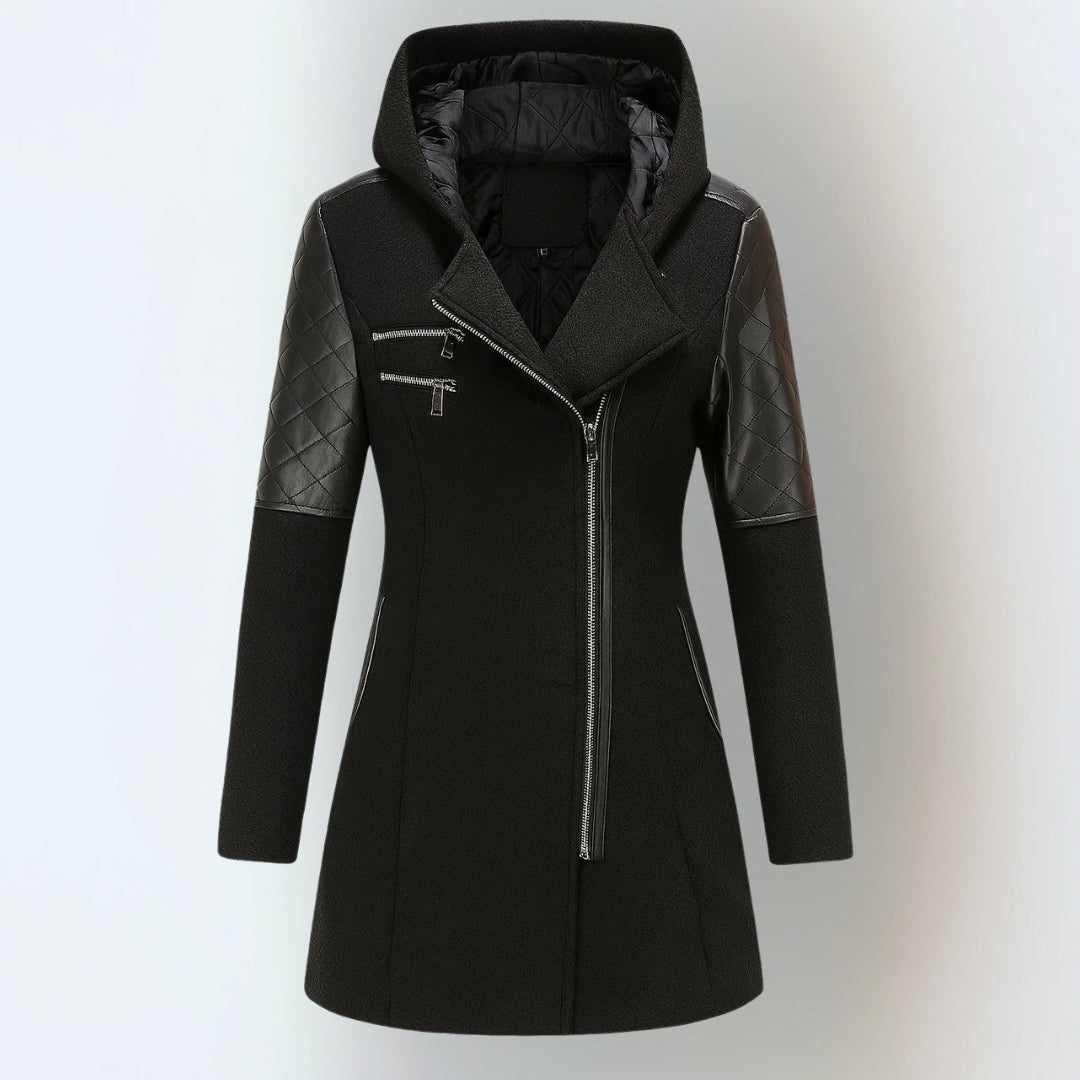 Women's Asymmetrical Zip Hooded Coat