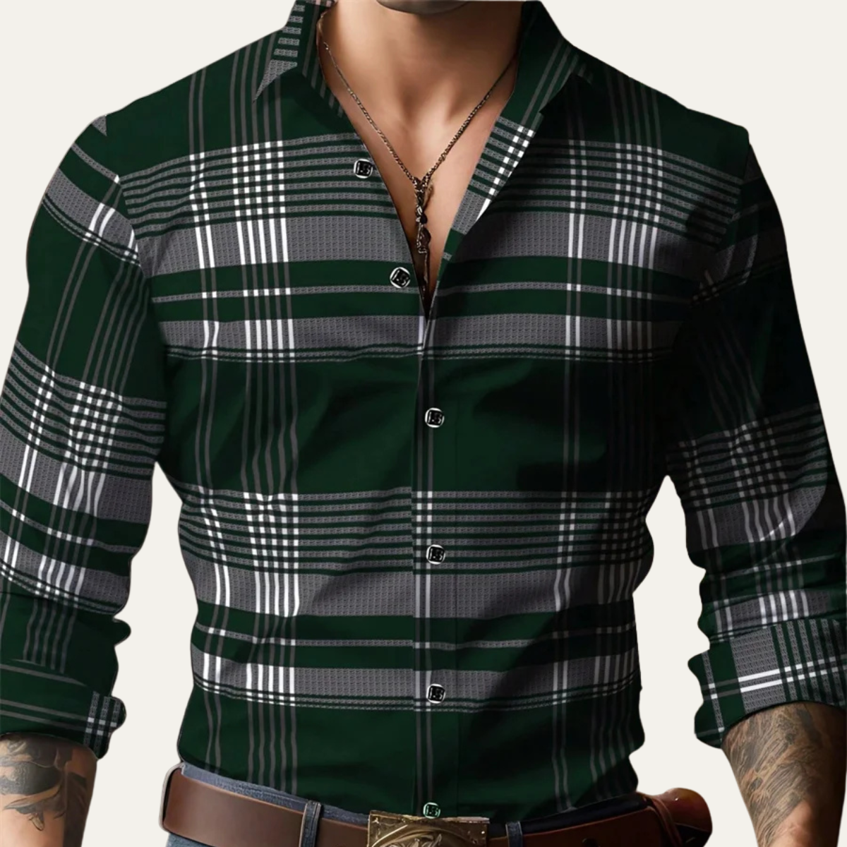 Men's Plaid Button Down Shirt
