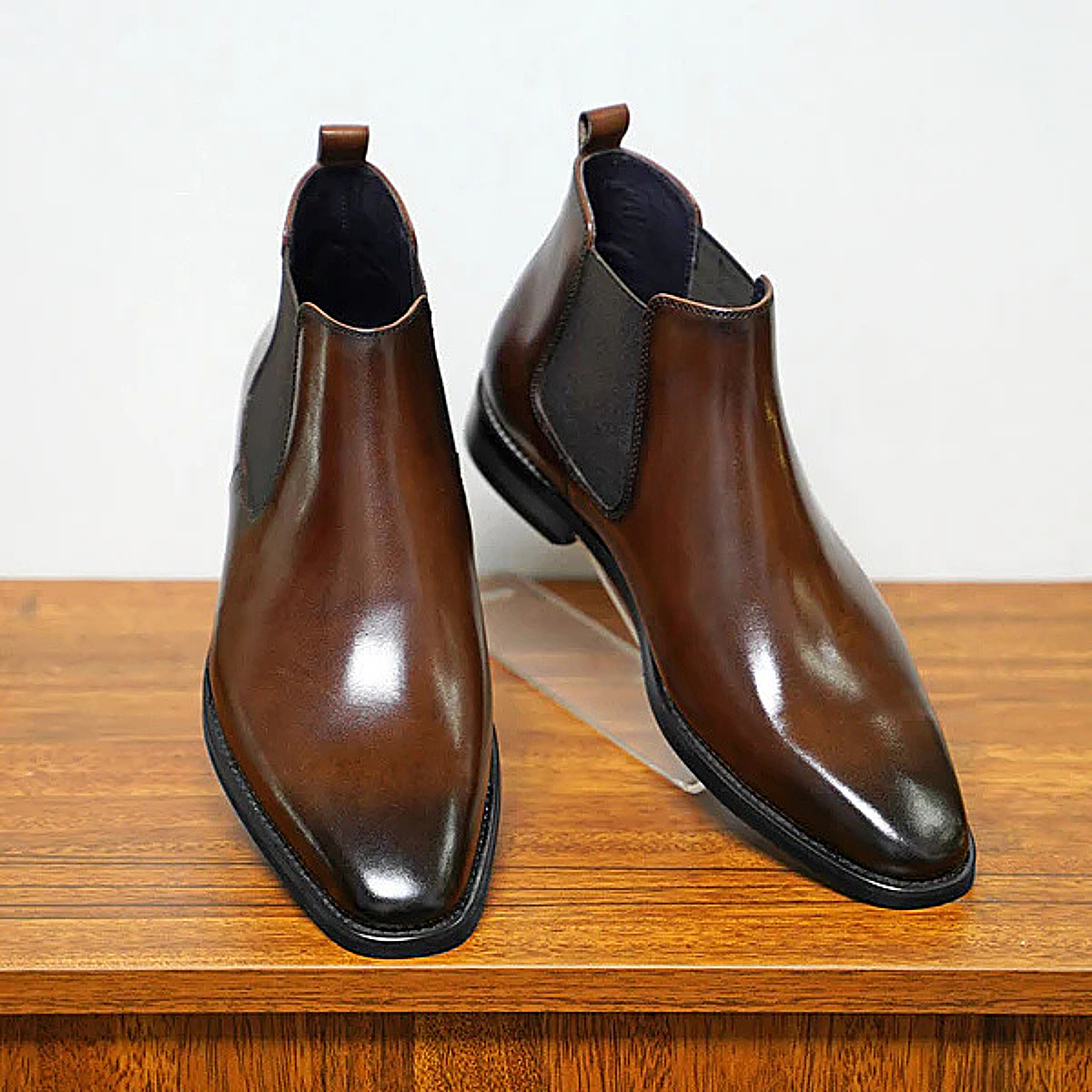 Hawthorne Men's Leather Ankle Boots Slip On Black