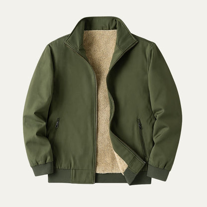 Men's Fleece Lined Windbreaker Lightweight Bomber Jacket