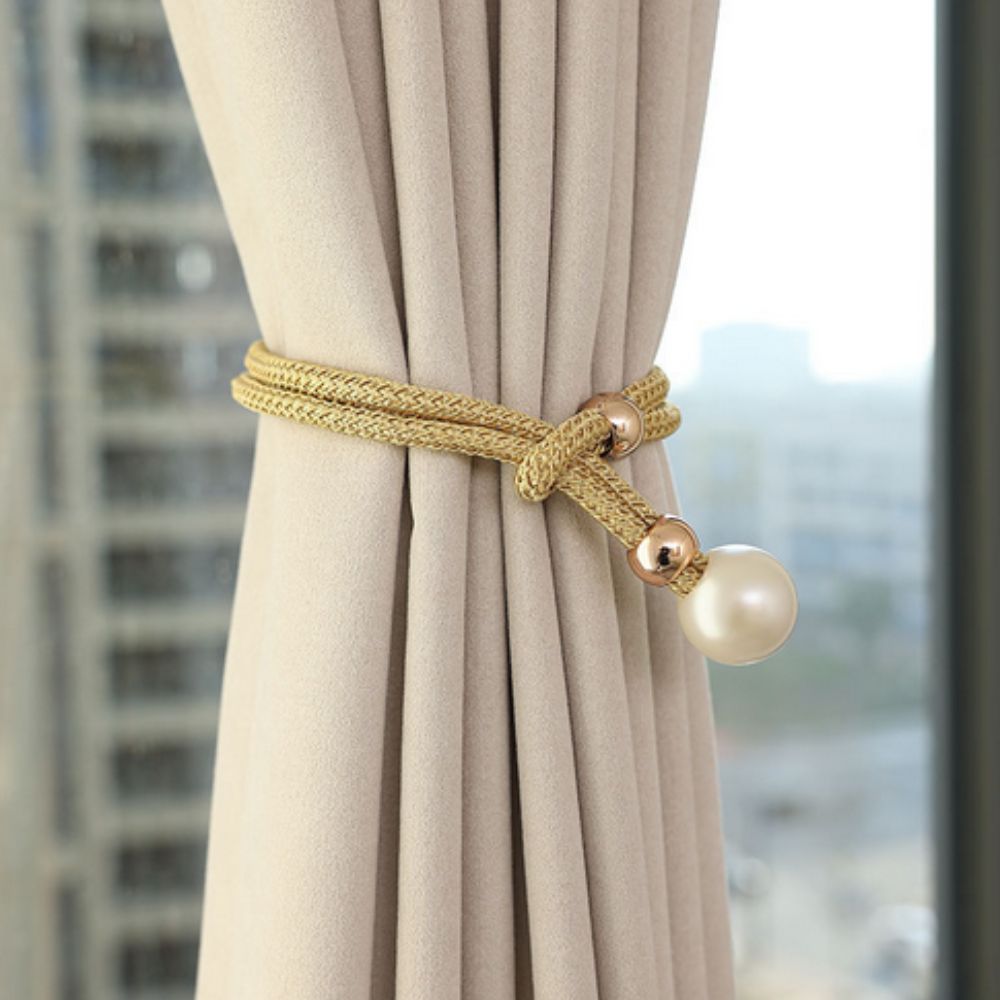 Elegant Pearl Curtain Tie Back 2-Piece Set