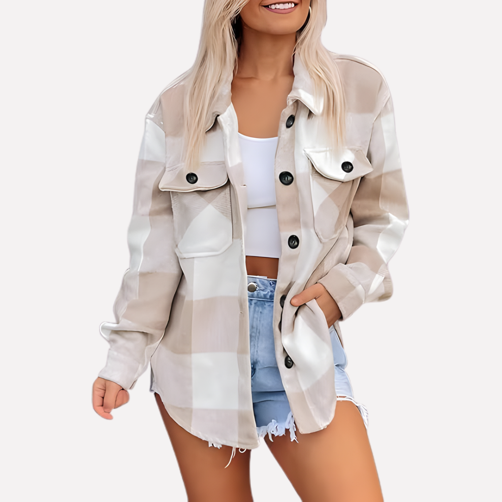 Women's Plaid Flannel Shirt Jacket