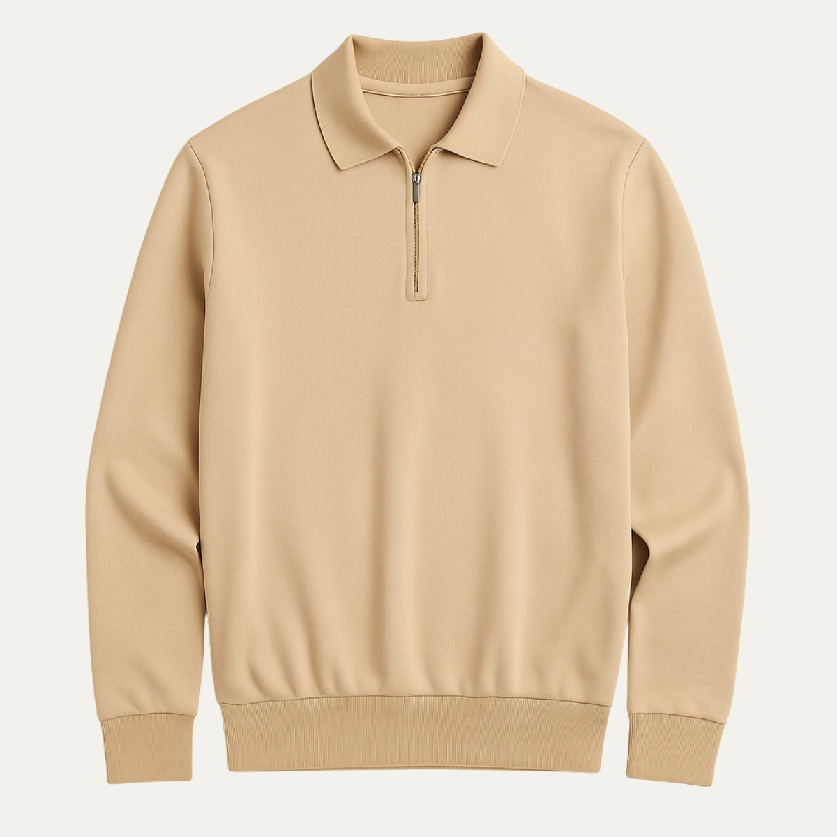 Men's Quarter Zip Polo Sweater Knit - VibreMode