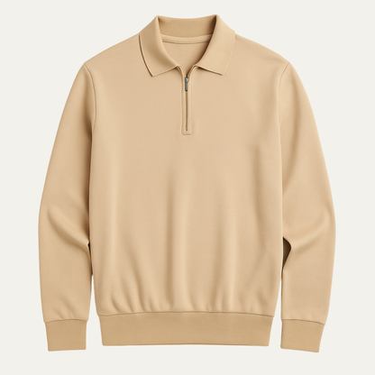 Men's Quarter Zip Polo Sweater Knit - VibreMode