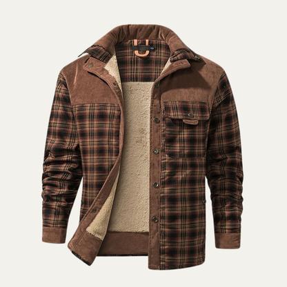 Men's Fleece Lined Flannel Jacket Plaid