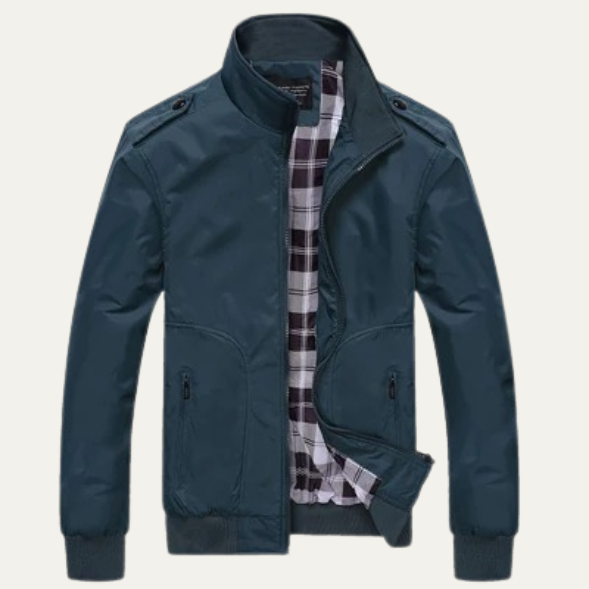 Men's Lightweight Bomber Jacket Stand Collar Black