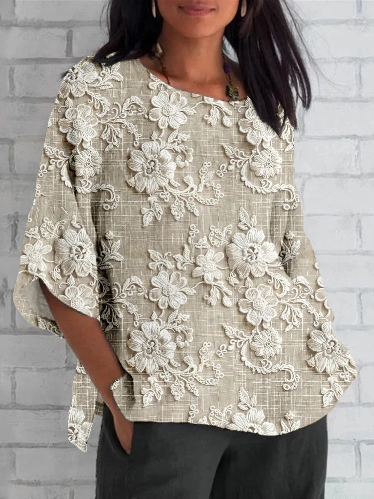 Classic Floral Casual Top - VibreMode