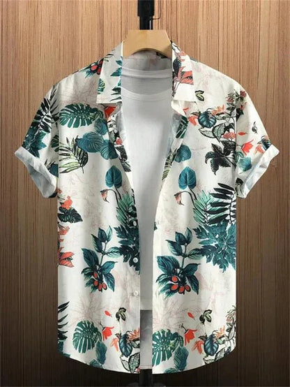Men's Hawaiian Shirt 3D Flower Print Vibrant