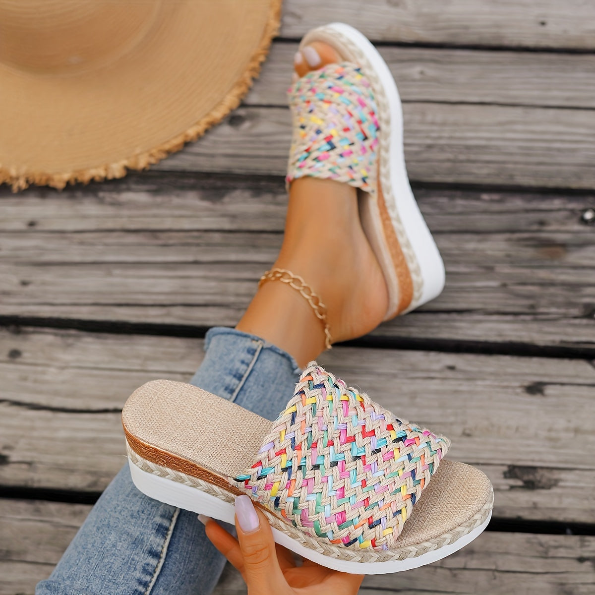 Elegant Women's Braided Heel Sandals