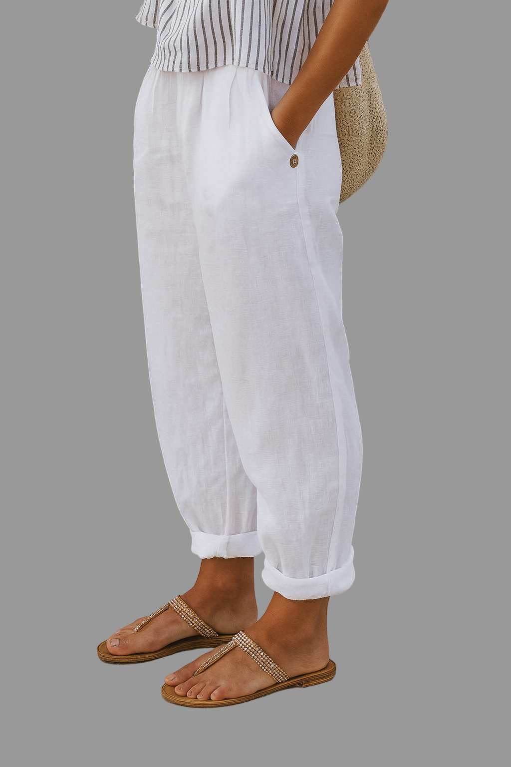 Women's Loose Fit Trousers Solid with Pockets - VibreMode