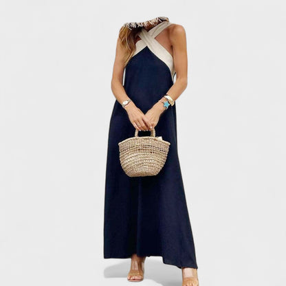 Women's Maxi Dress Cross Neck Casual Fit