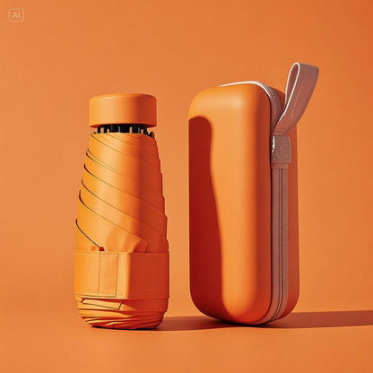 Compact Travel Umbrella With Case