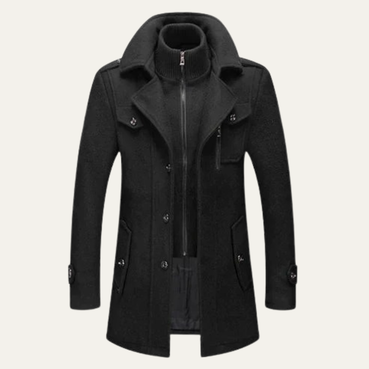 Men's Wool Blend Double Layer Coat