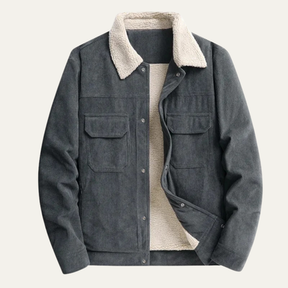 Men's Warm Corduroy Coat Sherpa Fleece Lined