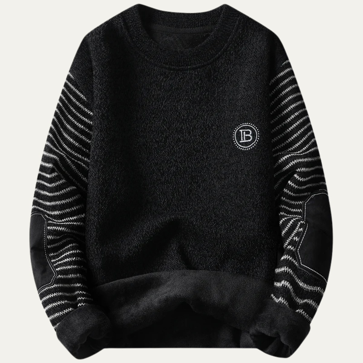Westlake Men's Patchwork Crew Neck Knit Sweater