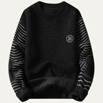 Westlake Men's Patchwork Crew Neck Knit Sweater