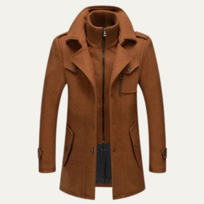 Men's Wool Blend Double Layer Coat