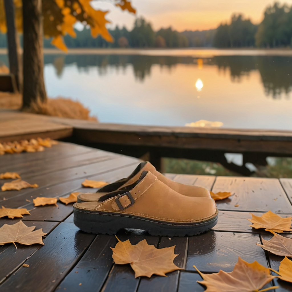 Unisex Leather Slip On Clogs - VibreMode