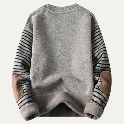 Westlake Men's Patchwork Crew Neck Knit Sweater