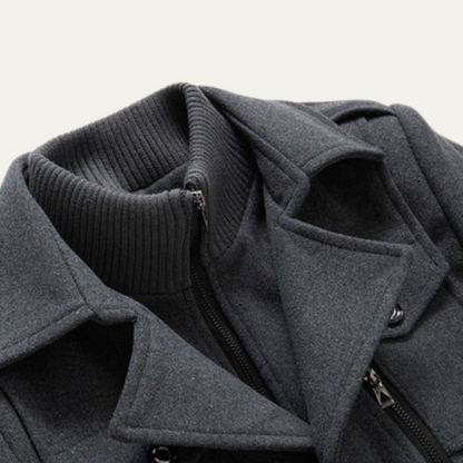 Men's Wool Blend Double Layer Coat