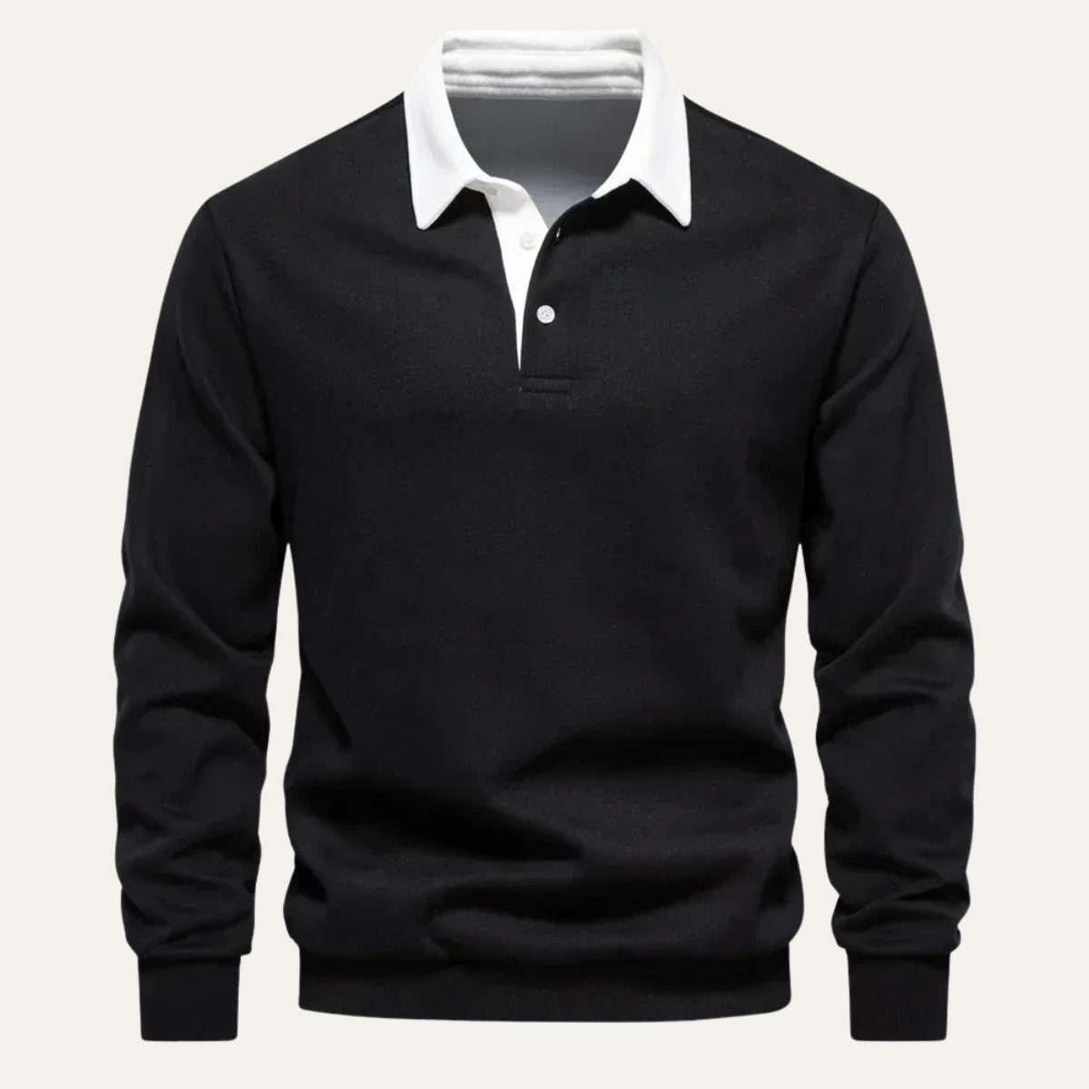 Men's Long Sleeve Polo Classic Knit Shirt