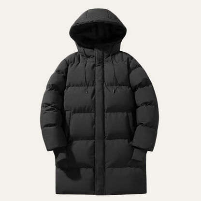 Men's Waterproof Hooded Puffer Parka Long Multi-Pocket - VibreMode