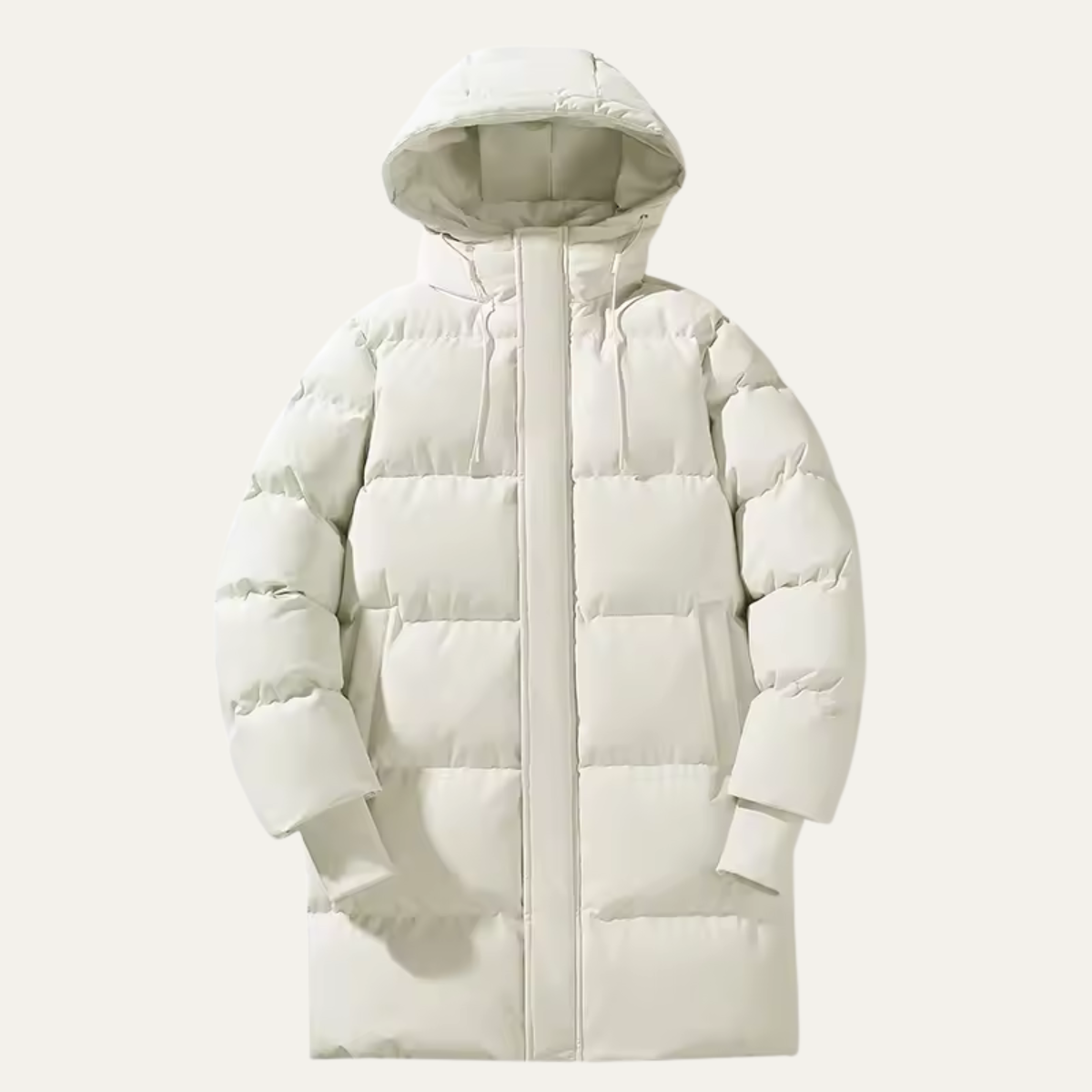 Men's Waterproof Hooded Puffer Parka Long Multi-Pocket