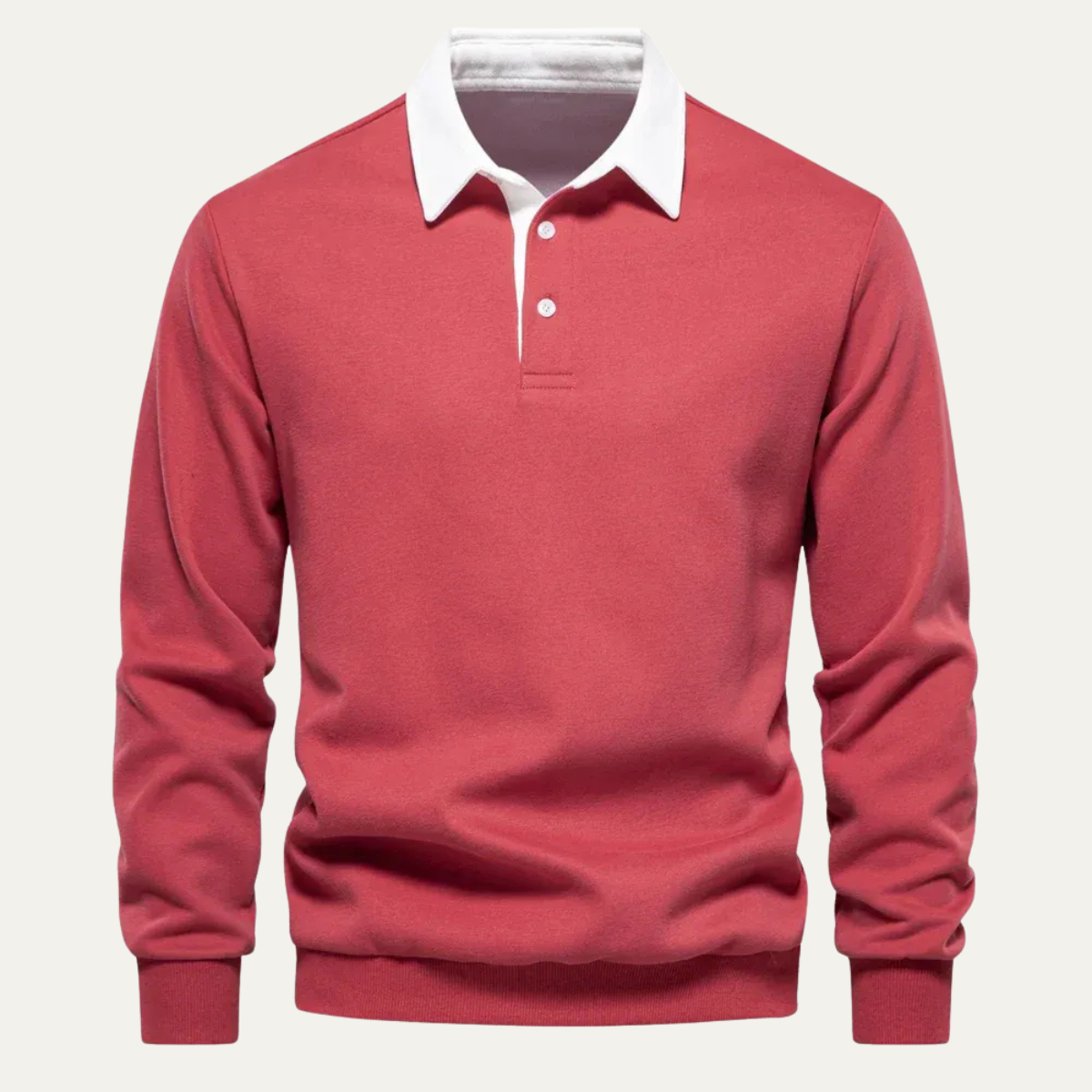 Men's Long Sleeve Polo Classic Knit Shirt