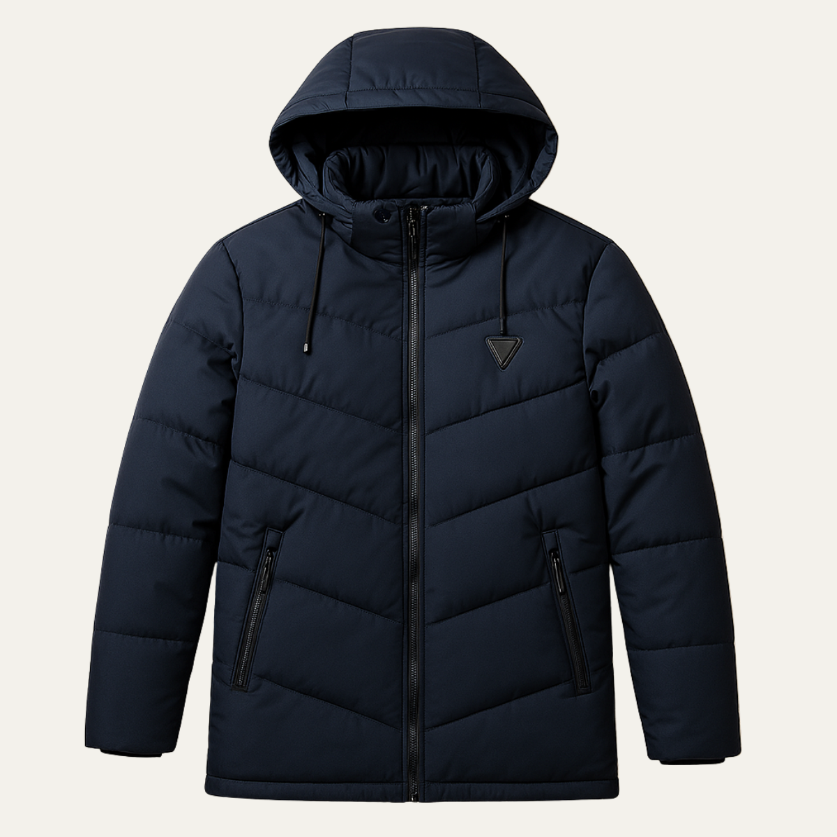 Men's Hooded Puffer Parka Waterproof Padded Multi-Pocket - VibreMode