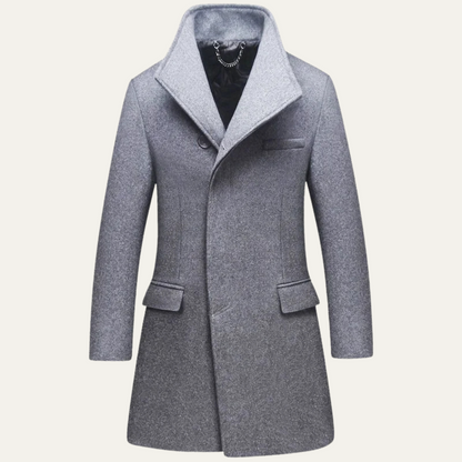 Men's Single Breasted Wool Winter Jacket