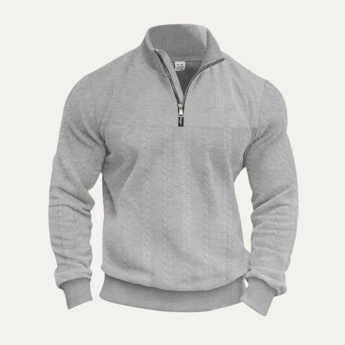 Men's Half Zip Knit Sweater Jacquard Pattern Warm