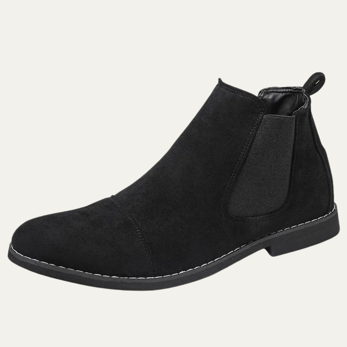 Men's Suede Chelsea Boots Khaki Elastic Side Panels - VibreMode
