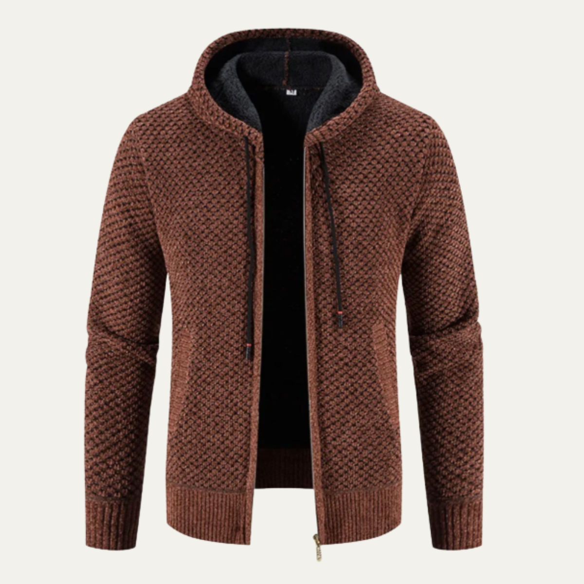 Men's Fleece Lined Zip Up Hoodie Jacket