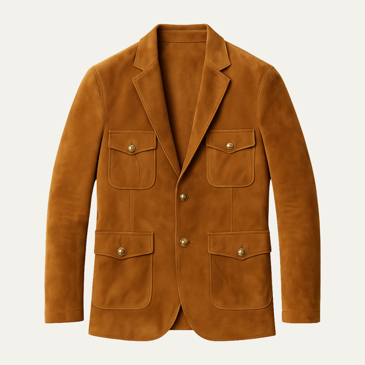 Men's Suede Retro Jacket with Pockets - VibreMode
