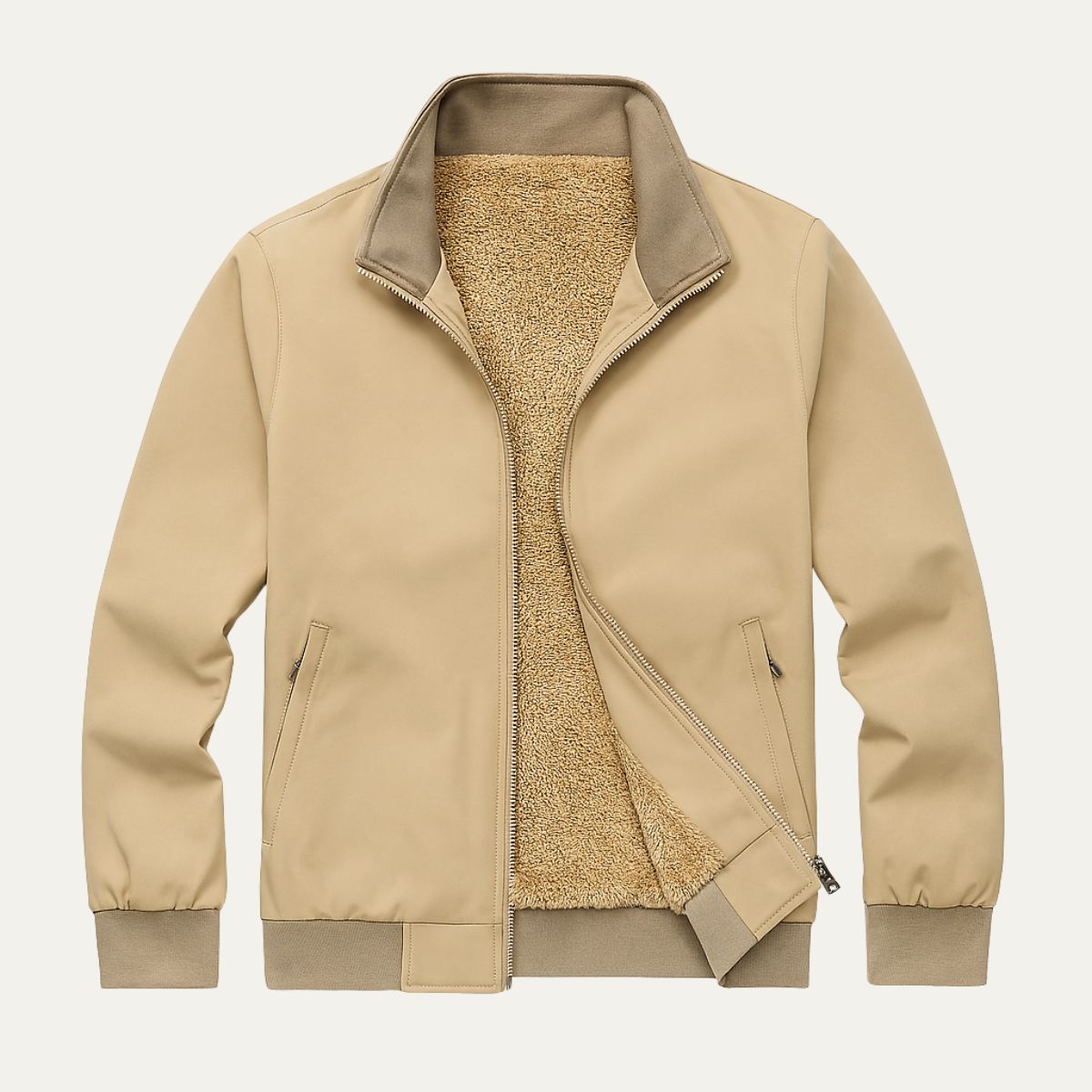 Men's Fleece Lined Windbreaker Lightweight Bomber Jacket
