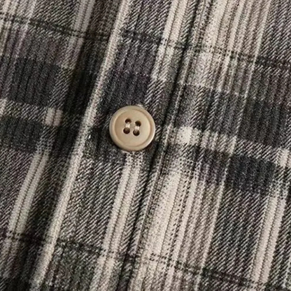 Men's Plaid Flannel Shirt Vintage Style